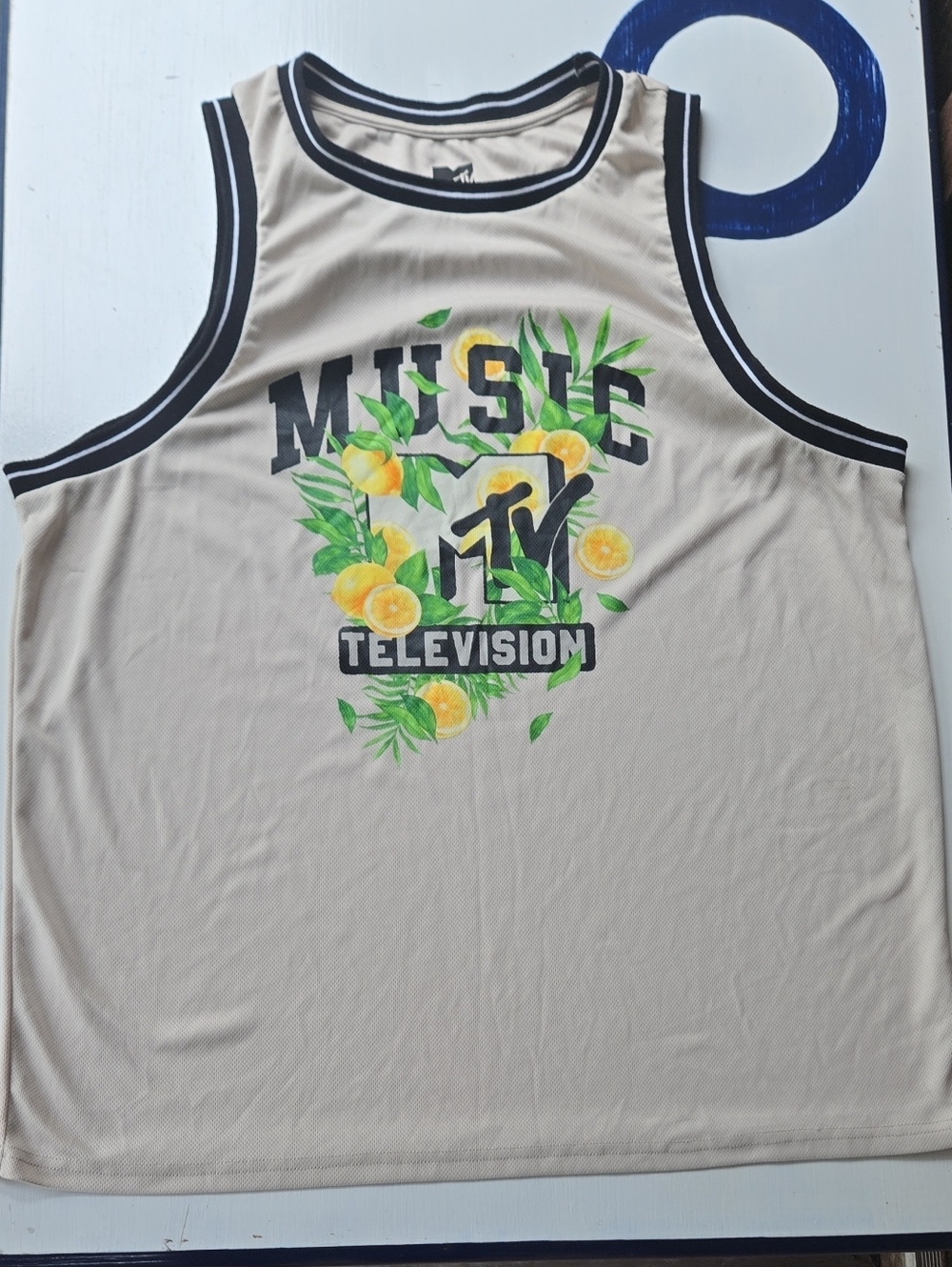 Men's MTV Beige Logo Tank Top Size 2X